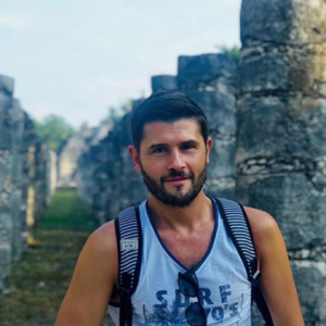 Christophe Beaugrand à Chichen Itza (Mexique) fin décembre 2017.