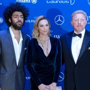 Boris Becker avec sa femme Lilly Becker et son fils Noah Becker - Célébrités lors du "Laureus World Sports Awards 2016" à Berlin le 18 Avril 2016.
