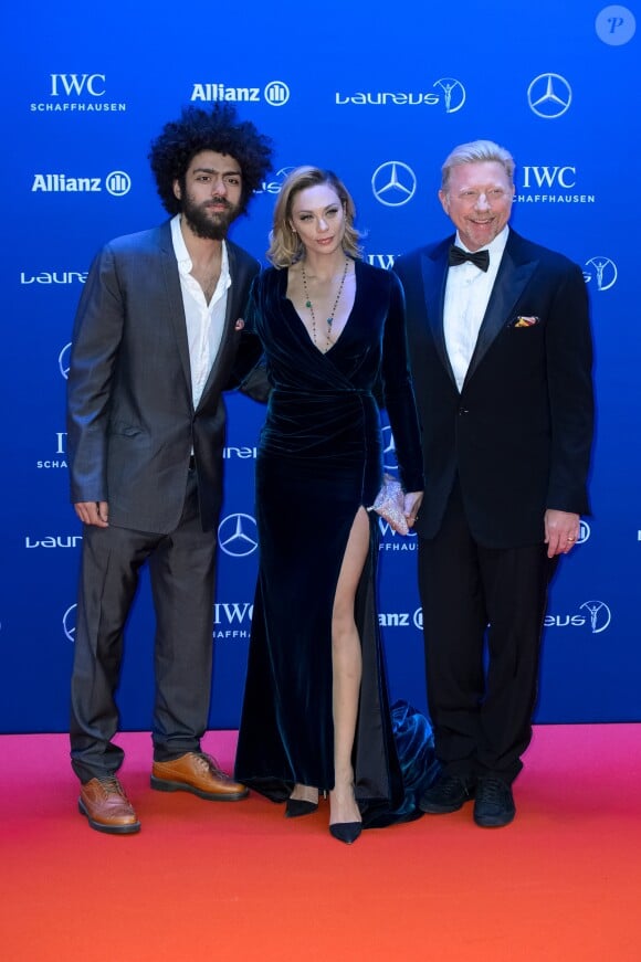 Boris Becker avec sa femme Lilly Becker et son fils Noah Becker - Célébrités lors du "Laureus World Sports Awards 2016" à Berlin le 18 Avril 2016.