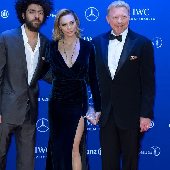 Boris Becker avec sa femme Lilly Becker et son fils Noah Becker - Célébrités lors du "Laureus World Sports Awards 2016" à Berlin le 18 Avril 2016.