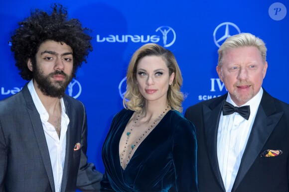 Boris Becker avec sa femme Lilly Beckeret son fils Noah Becker - Célébrités lors du "Laureus World Sports Awards 2016" à Berlin le 18 Avril 2016.