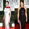 Angelina Jolie et Jenifer Aniston aux Golden Globes 2015 et 2012.