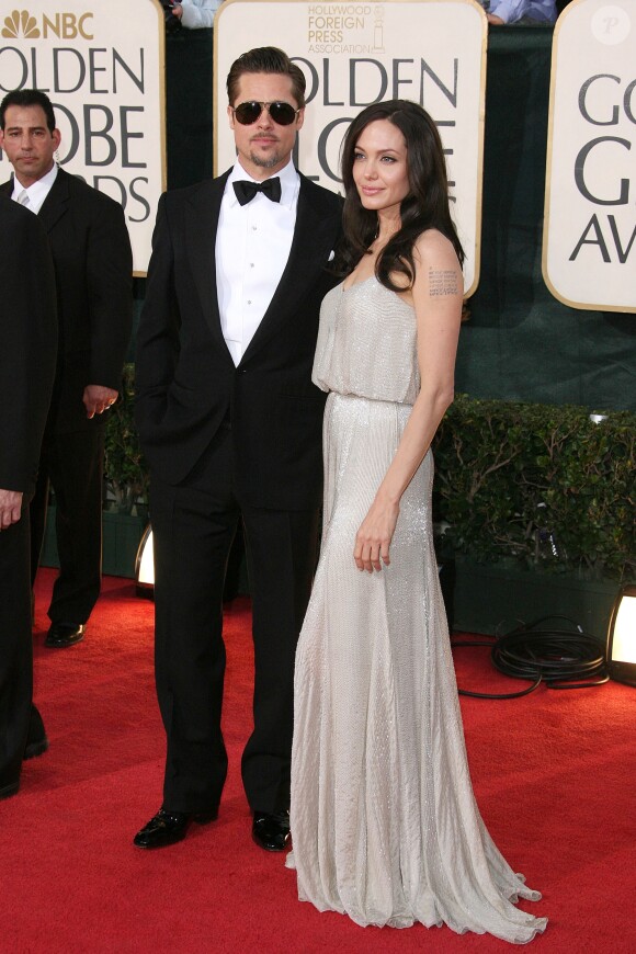 Brad Pitt et Angelina Jolie aux 66e Golden Globes à Beverly Hills. Los Angeles, janvier 2009.