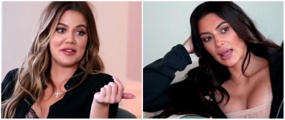 Khloé et Kim Kardashian réagissent à la rupture de leur frère Rob et Blac Chyna dans un épisode de "L'incroyable famille Kardashian", épisode diffusé le 14 janvier 2018