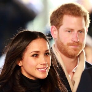 Le prince Harry et sa fiancée Meghan Markle arrivent au "Nottingham Contemporary" pour la journée mondiale de la lutte contre le Sida à Nottingham à l'occasion de leur première visite officielle depuis leurs Fiançailles à Nottingham le 1er decembre 2017.