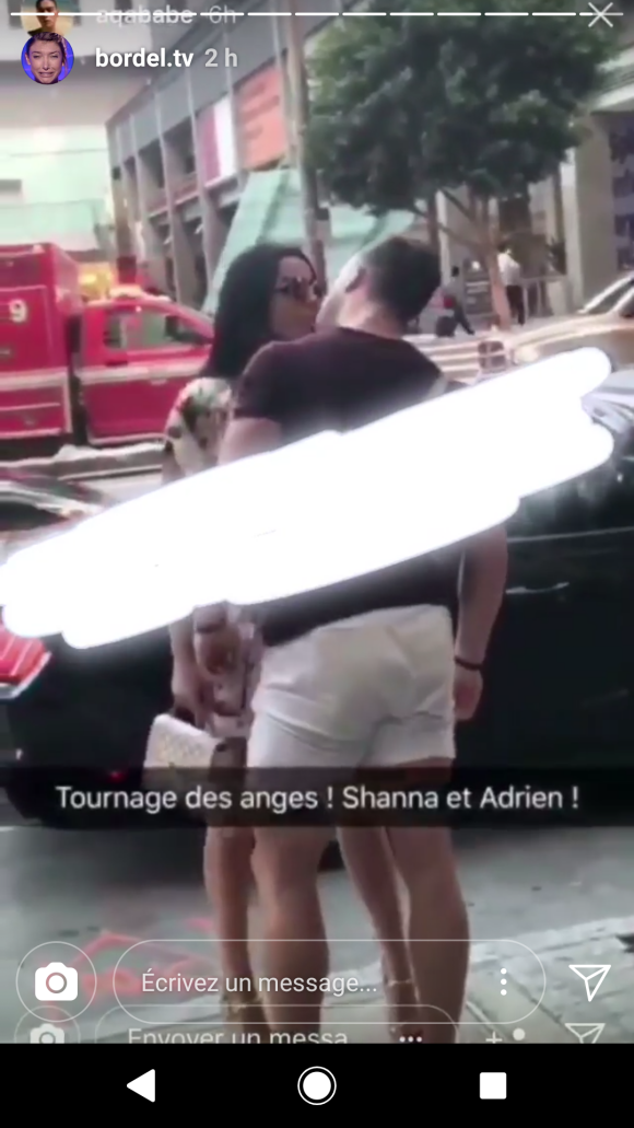 Shanna Kress et Adrien Laurent s'embrassent - Tournage des "Anges 10", NRJ12, 14 janvier 2018