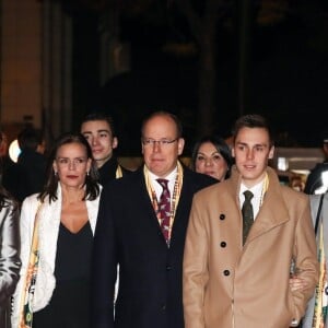 La princesse Stéphanie de Monaco était entourée de sa fille Pauline Ducruet, son frère le prince Albert II de Monaco et son fils Louis Ducruet avec sa compagne Marie pour la soirée d'ouverture du 42e Festival International du Cirque de Monte-Carlo le 16 janvier 2018. © Olivier Huitel/Pool/Bestimage