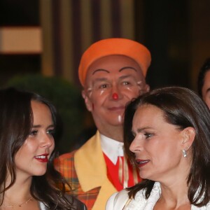 Pauline Ducruet et la princesse Stéphanie de Monaco lors de la soirée d'ouverture du 42e Festival International du Cirque de Monte-Carlo le 16 janvier 2018. © Olivier Huitel/Pool/Bestimage