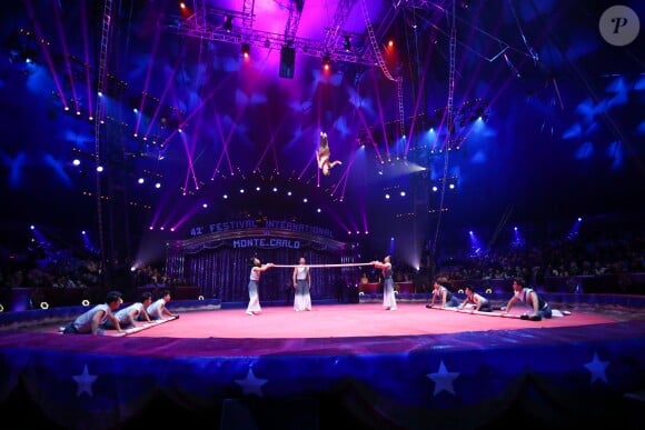 Shanghai Acrobatic troup - Russian Bars - Soirée d'ouverture du 42ème Festival International du Cirque de Monte-Carlo le 16 janvier 2018. © Olivier Huitel/Pool/Bestimage