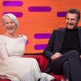 Helen Mirren et Liam Neeson lors du tournage du Graham Norton Show le 18 janvier 2018 - diffusion vendredi 19 janvier sur BBC ONE.