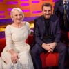 Helen Mirren, Liam Neeson, Graham Norton, Jamie Dornan et Sigrid lors du tournage du Graham Norton Show le 18 janvier 2018 - diffusion vendredi 19 janvier sur BBC ONE.