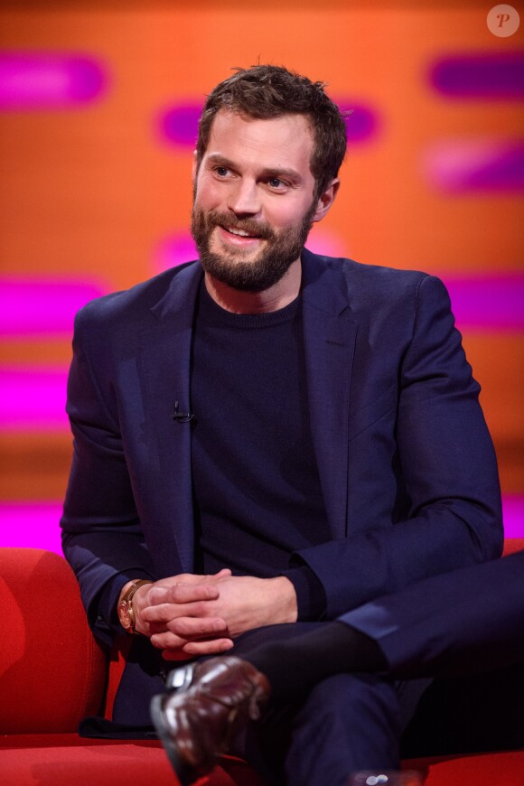 Jamie Dornan lors du tournage du Graham Norton Show le 18 janvier 2018 - diffusion vendredi 19 janvier sur BBC ONE.