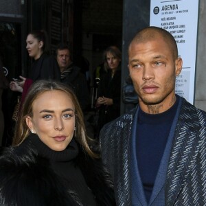 Jeremy Meeks et sa compagne Chloe Green au défilé Cerruti Hommes Automne-Hiver 2018 à Paris le 19 janvier 2018. © Pierre Perusseau / Bestimage