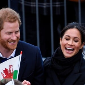 Le prince Harry et Meghan Markle en visite à Cardiff le 18 janvier 2018