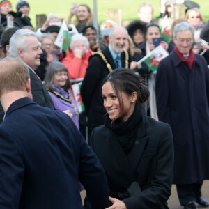 Le prince Harry et Meghan Markle en visite à Cardiff le 18 janvier 2018