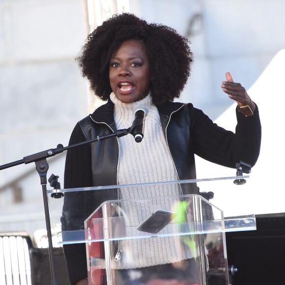 Viola Davis - Les célébrités lors des manifestations géantes aux États-Unis pour la 2e "Marche des femmes" à Los Angeles le 20 janvier 2018.