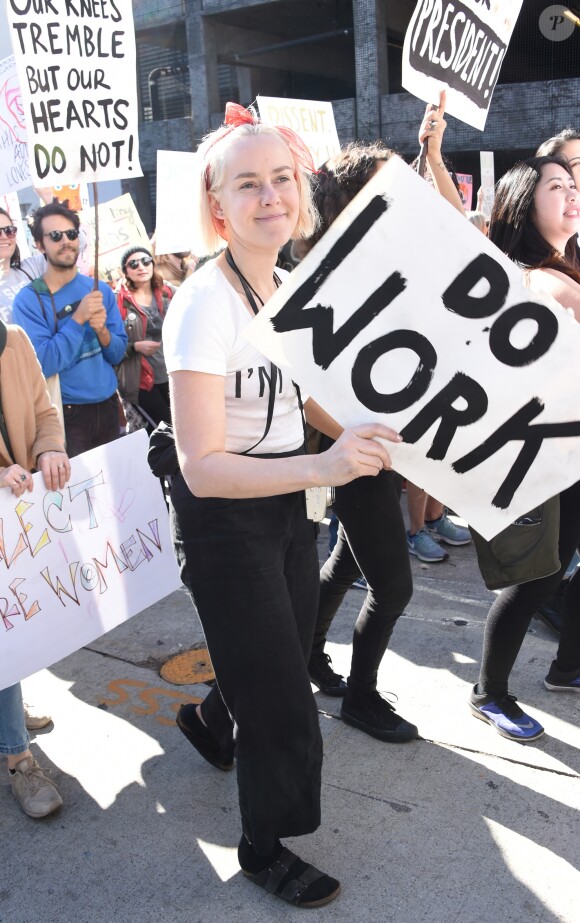 Jena Malone - Les célébrités lors des manifestations géantes aux États-Unis pour la 2e "Marche des femmes" à Los Angeles le 20 janvier 2018.