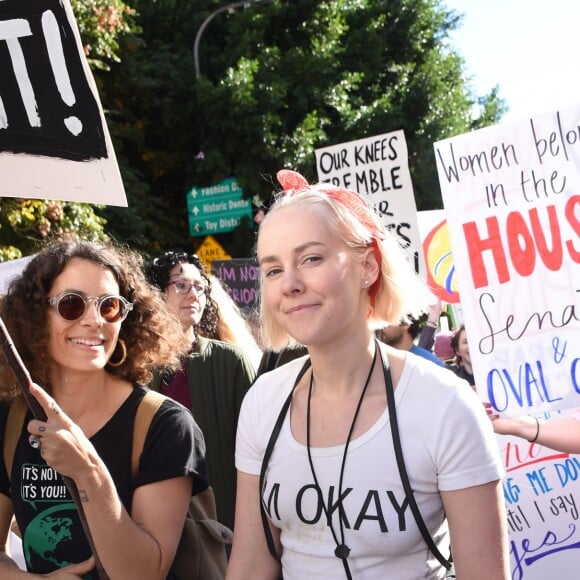 Jena Malone - Les célébrités lors des manifestations géantes aux États-Unis pour la 2e "Marche des femmes" à Los Angeles le 20 janvier 2018.