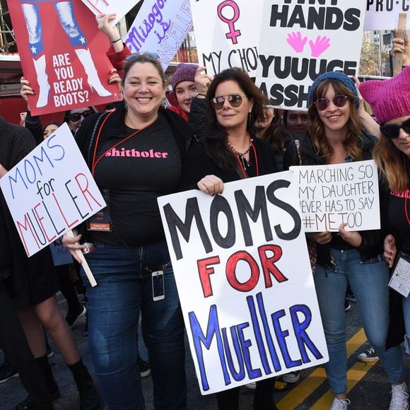 Camryn Manhein, Marcia Gay Harden - Les célébrités lors des manifestations géantes aux États-Unis pour la 2e "Marche des femmes" à Los Angeles le 20 janvier 2018.