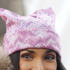 Padma Lakshmi - Les célébrités lors des manifestations géantes aux États-Unis pour la 2e "Marche des femmes" à New York le 20 janvier 2018.