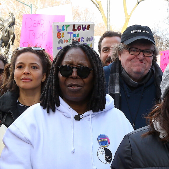 Whoopi Goldberg - Les célébrités lors des manifestations géantes aux États-Unis pour la 2e "Marche des femmes" à New York le 20 janvier 2018.