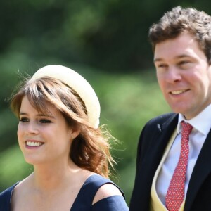 La princesse Eugenie d'York et son compagnon Jack Brooksbank le 20 mai 2017 au mariage de Pippa Middleton et James Matthews. La princesse Eugenie et Jack se sont fiancés en janvier 2018 au Nicaragua et leur mariage sera célébré à Windsor à l'automne 2018, a révélé Buckingham Palace le 22 janvier 2018.