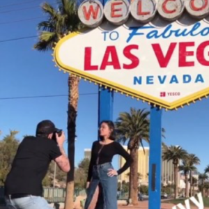 La jolie Agathe Auproux à Las Vegas, fin janvier 2018.