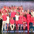 L'équipe de Glee, à Los Angeles, le 21 février 2015