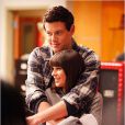 Cory Monteith et Lea Michele sur le tournage de Glee.