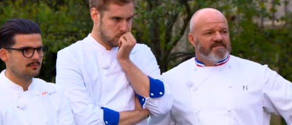 Camille Delcroix, Jeremy Vandernoot et Philippe Etchebest - "Top Chef 2018" sur M6. Le 7 février 2018.