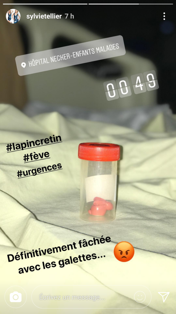 Sylvie Tellier révèle sur Instagram que sa fille Margaux a été hospitalisée à l'hôpital Necker-Enfants malades, à Paris, le 31 janvier 2018.