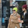 Exclusif - Rose McGowan et son compagnon Josh Latin dans la rue à New York le 31 janvier 2018. Rose McGowan vient de sortir le livre "Brave" dans lequel elle se livre sur ses débuts à Hollywood et sa rencontre avec le producteur H.Weinstein.