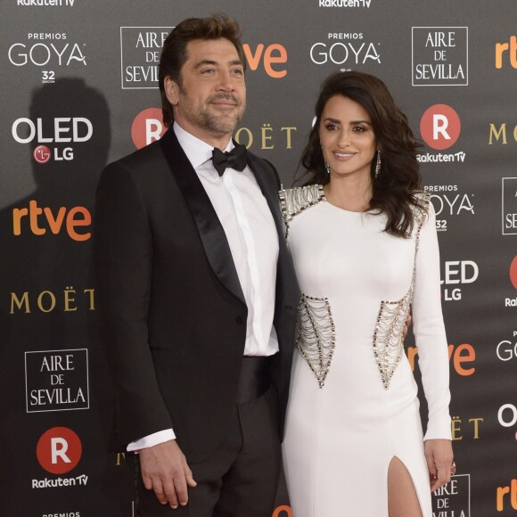 Penélope Cruz et son mari Javier Bardem - Arrivées à la 32 ème cérémonie des Goya Awards 2018 à Madrid le 3 Février 2018