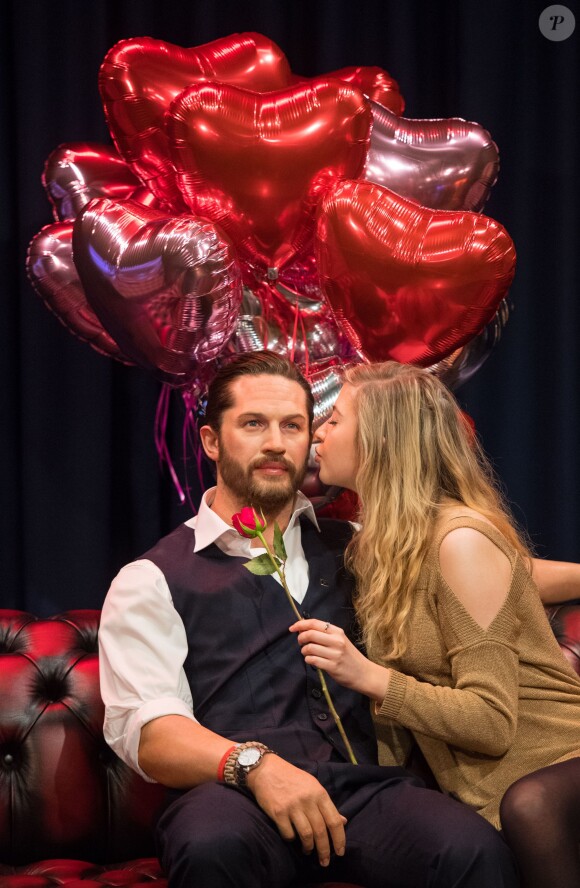 La statue de cire de Tom Hardy chez Madame Tussauds, avec un coeur qui bat, dévoilée à Londres le 8 février 2018.