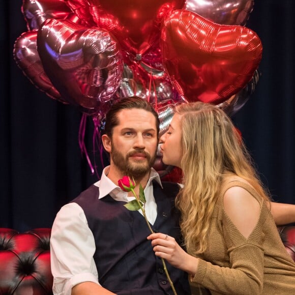 La statue de cire de Tom Hardy chez Madame Tussauds, avec un coeur qui bat, dévoilée à Londres le 8 février 2018.