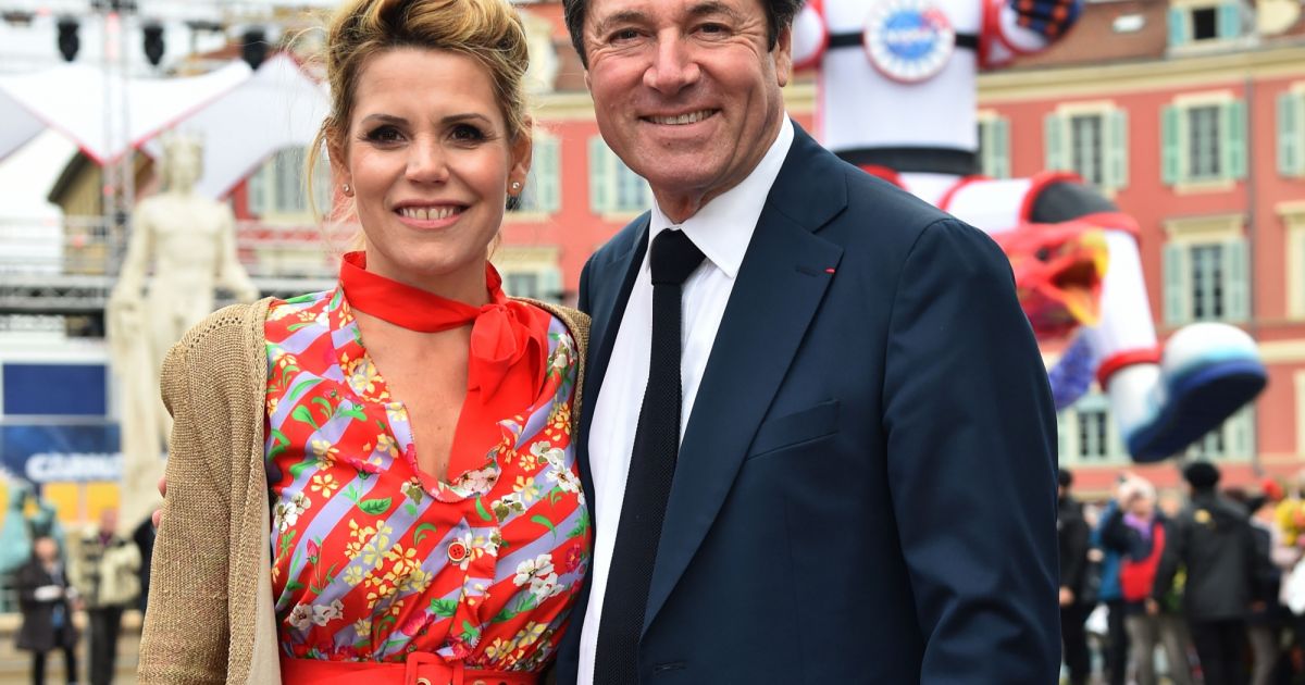 Christian Estrosi, le maire de Nice et sa femme, Laura Tenoudji pendant la 1ère Bataille de