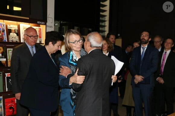 Exclusif - Françoise Nyssen, Marc Ladreit de Lacharrière - L'homme d'affaires Marc Ladreit de Lacharrière a confié au musée du Quai Branly-Jacques Chirac le meilleur de sa collection composée de 36 oeuvres remarquables de l'ancienne Afrique équatoriale française et d'Océanie. Paris, le 15 Février 2018 © Dominique Jacovides / Bestimage
