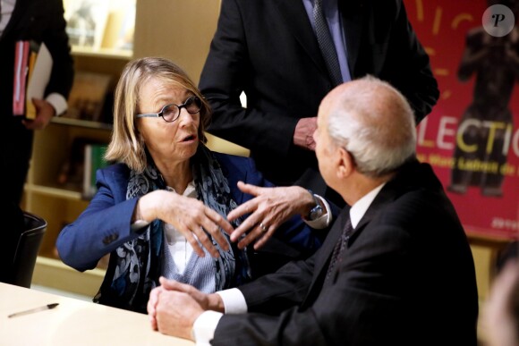 Exclusif - Françoise Nyssen, Marc Ladreit de Lacharrière - L'homme d'affaires Marc Ladreit de Lacharrière a confié au musée du Quai Branly-Jacques Chirac le meilleur de sa collection composée de 36 oeuvres remarquables de l'ancienne Afrique équatoriale française et d'Océanie. Paris, le 15 Février 2018 © Dominique Jacovides / Bestimage