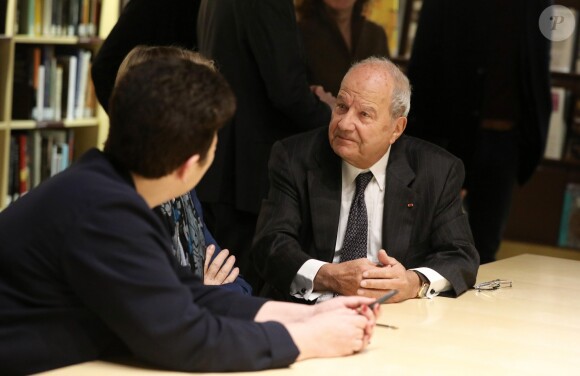Exclusif - Frédérique Vidal, Françoise Nyssen, Marc Ladreit de Lacharrière - L'homme d'affaires Marc Ladreit de Lacharrière a confié au musée du Quai Branly-Jacques Chirac le meilleur de sa collection composée de 36 oeuvres remarquables de l'ancienne Afrique équatoriale française et d'Océanie. Paris, le 15 Février 2018 © Dominique Jacovides / Bestimage