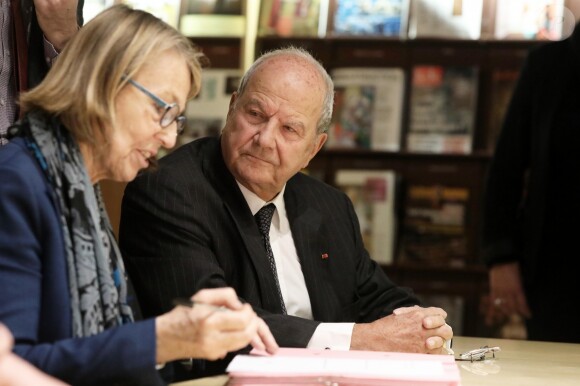 Exclusif - Françoise Nyssen, Marc Ladreit de Lacharrière - L'homme d'affaires Marc Ladreit de Lacharrière a confié au musée du Quai Branly-Jacques Chirac le meilleur de sa collection composée de 36 oeuvres remarquables de l'ancienne Afrique équatoriale française et d'Océanie. Paris, le 15 Février 2018 © Dominique Jacovides / Bestimage