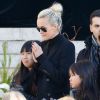 Laeticia Hallyday avec ses filles Jade et Joy et aux côtés de David Hallyday et Laura Smet sur le parvis de l'église de la Madeleine lors des obsèques de Johnny Hallyday à Paris le 9 décembre 2017. © Veeren / Bestimage