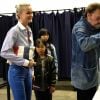 Exclusif - Johnny Hallyday, sa femme Laeticia et leurs filles Jade et Joy le 6 mai 2017 au bureau de vote de Los Angeles pour les élections présidentielles françaises. © Chris Delmas / Bestimage
