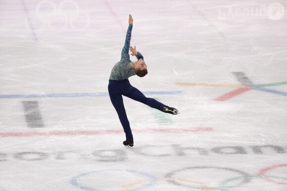 Adam Rippon lors de la compétition de patinage artistique hommes, sur la Gangneung Ice Arena, le 17 février 2018