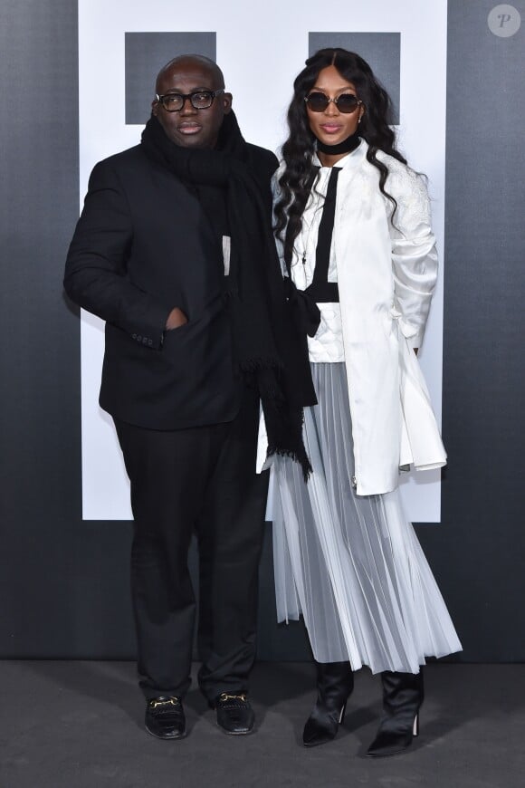 Edward Enninful et Naomi Campbell - Présentation "Moncler Genius" en ouverture de la Fashion Week de Milan, le 20 février 2018.