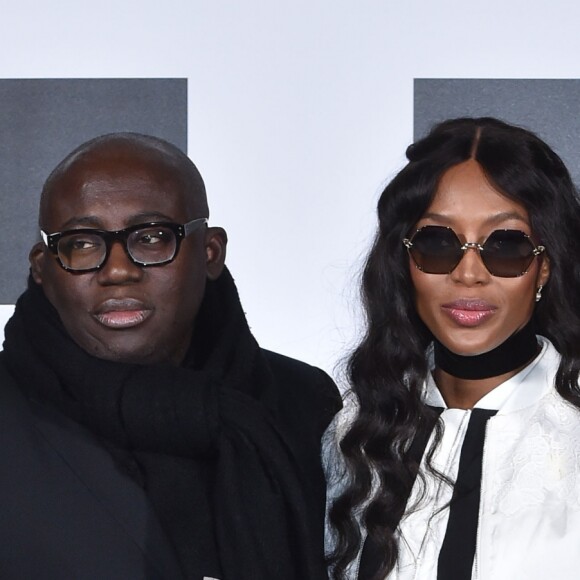 Edward Enninful et Naomi Campbell - Présentation "Moncler Genius" en ouverture de la Fashion Week de Milan, le 20 février 2018.