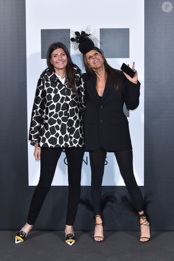 Giovanna Battaglia et Anna Dello Russo - Présentation "Moncler Genius" en ouverture de la Fashion Week de Milan, le 20 février 2018.