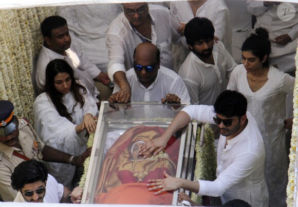 Les funérailles de Sridevi, star de Bollywood, à Mumbai en Inde le 28 février 2018