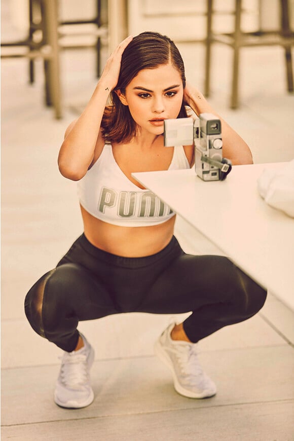 Selena Gomez pose pour la campagne publicitaire de "Puma". Mars 2018.