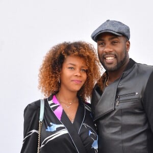 Luthna Plocus et son compagnon Teddy Riner au défilé de Léonard, collection prêt-à-porter automne-hiver 2018/2019, à Paris, le 5mars 2018 © CVS-Veeren / Bestimage