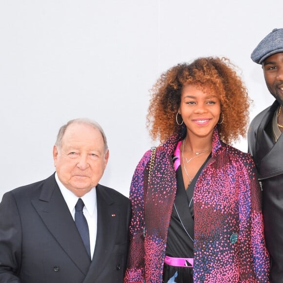 Daniel Tribouillard, Luthna Plocus et son compagnon Teddy Riner au défilé de Léonard, collection prêt-à-porter automne-hiver 2018/2019, à Paris, le 5mars 2018 © CVS-Veeren / Bestimage